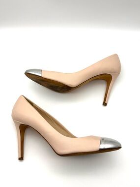 J.Crew Sloane Cap Toe Pump Heel Blush Pink Metallic 9.5